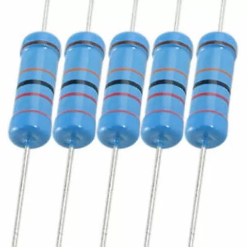 5 Resistenze 220K Ohm ±1% 1W Metal Film THT Ø3,5x10mm ( 5 pezzi )