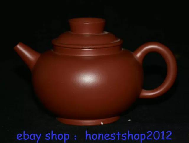 4" Old China Chinese Porcelain Wine Tea Pot Flagon dark-red enameled pottery