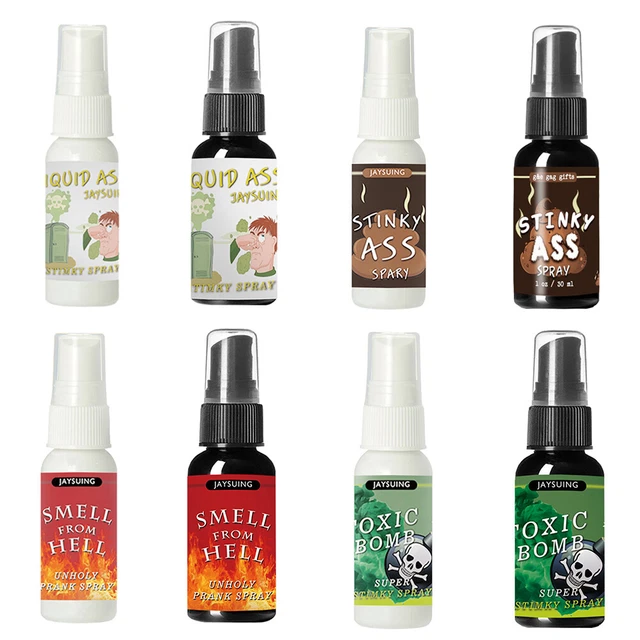 8 TYPES LIQUID Smelly Spray Stinky Gas Bomb Prank Joke April Fool Day