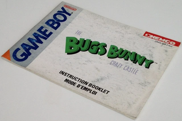gb notice BUGS BUNNY CRAZY CASTLE fah nintendo game boy dmg mode d'emploi