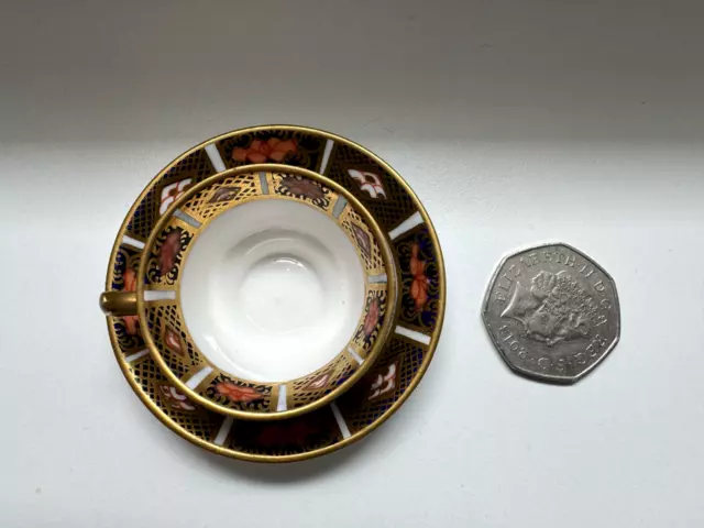 Royal Crown Derby Porcelain Imari 919 Miniature Teacup & Saucer Set (2) 2