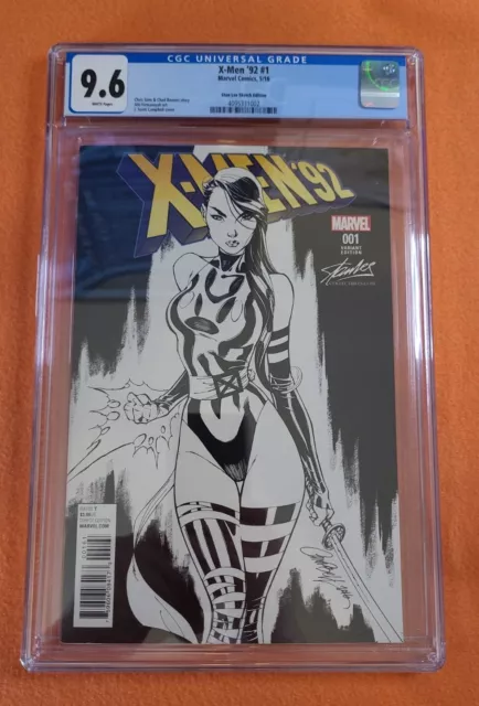 X-Men '92 #1 J. Scott Campbell Sketch Variant "Psylocke" CGC 9.6