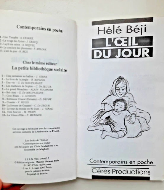 Hélé Béji L'Oeil du Jour Cérès Prod. Contemporains en Poche 1993 Tunis 3