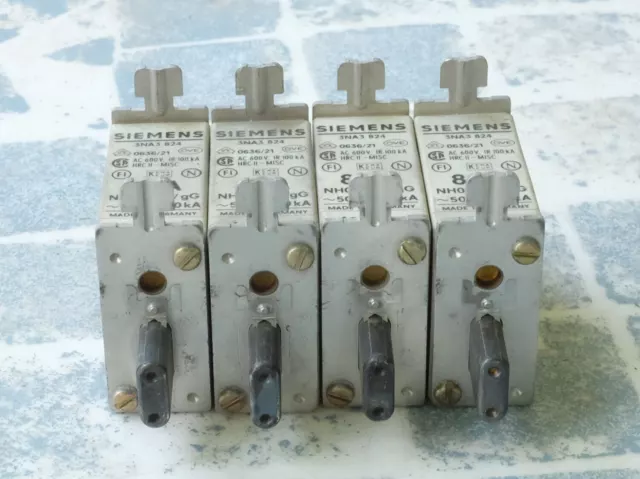 4x Siemens 3NA3824 fusible NH00 gL-gI 80A 500V. Lot de 4 3