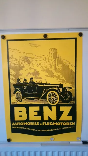 Mercedes-Benz 1920 Automobil Flugmotoren Cabriolet Mannheim 59cm x 84cm Poster