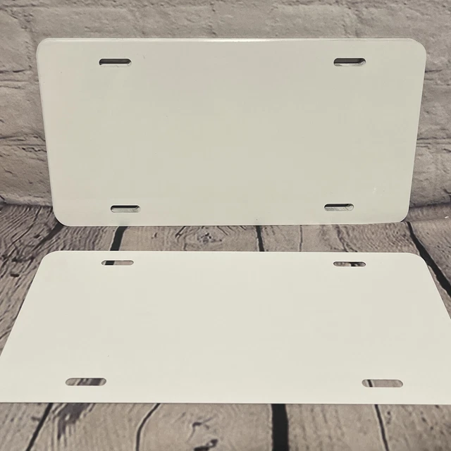 White Aluminum Blank Sublimation LICENSE PLATES 6" X 12" - Lot of 10 pieces