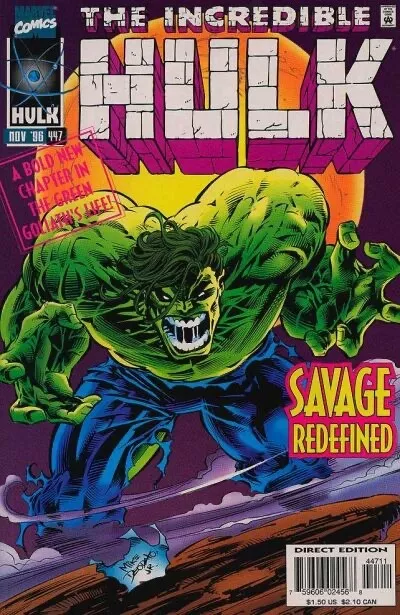 INCREDIBLE HULK #447 F/VF, Direct Marvel Comics 1996 Stock Image