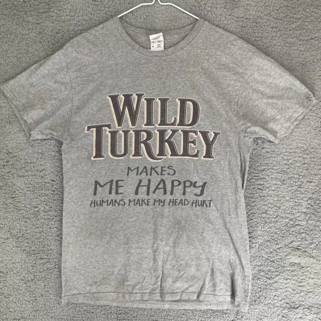 Wild Turkey Bourbon whiskey Fruit of the loom tshirt tee sz M party drinking