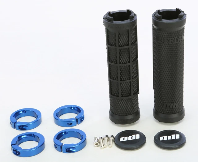 ODI J32RFB-U Atv Ruffian Half Waffle Grip Black/Blue Made in USA