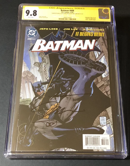 Batman 608 cgc ss 3x Jim Lee,Alex Sinclair & Scott Williams. Hush Storyline W/P