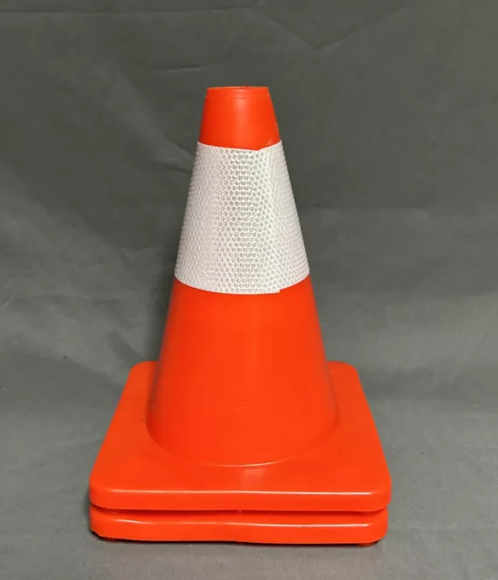 Traffic Safety Cones 2 12 Inch PVC RK Orange With Reflective Collar Orange Base 2