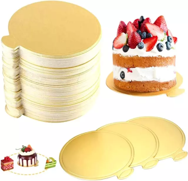 100 Stück Mousse Kuchen Bretter Gold Papier, Cupcake Dessert Zeigt Tray Kuchenpl