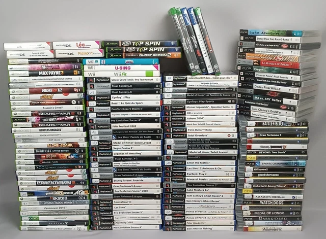 Déstockage lot de jeux vidéo Playstation PS2 PS3 Xbox 360 one Nintendo Wii DS