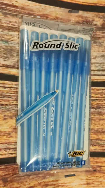 8er Pack BIC Round Stic Kugelschreiber M Strichstärke 0,4mm blau, NEU