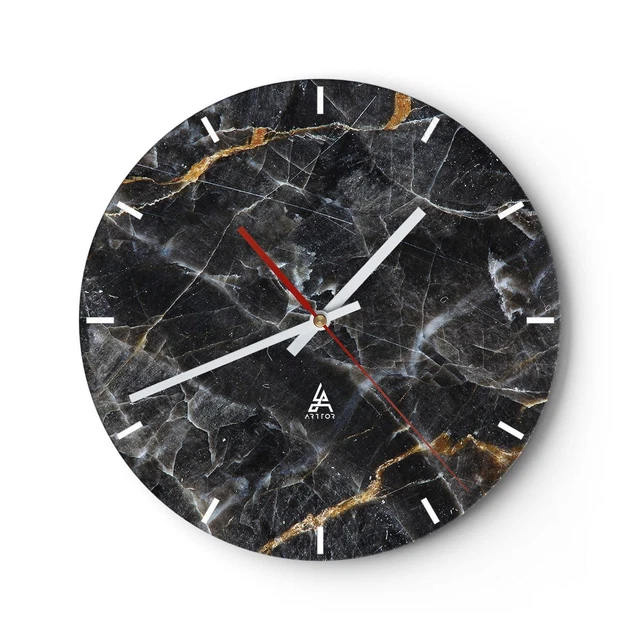 Horloge murale en verre 40x40cm Abstraction Marbre Turquoise Wall Clock
