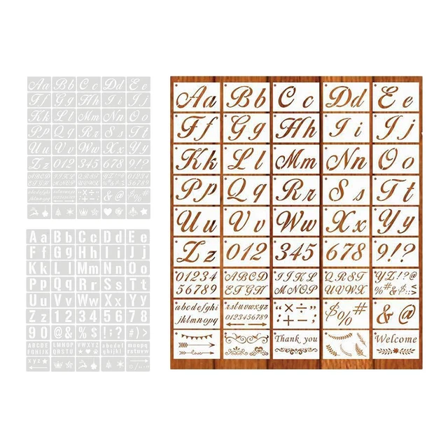 Stencil Alfabeto Per Pittura E Scrapbooking | Lettere Forate Su Plastica PET | 14x13 Cm | Sagoma Riutilizzabile - 2