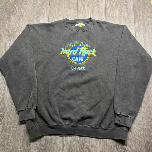 Vintage Hard Rock Cafe Save The Planet Orlando Pullover Sweatshirt Mens Size XL