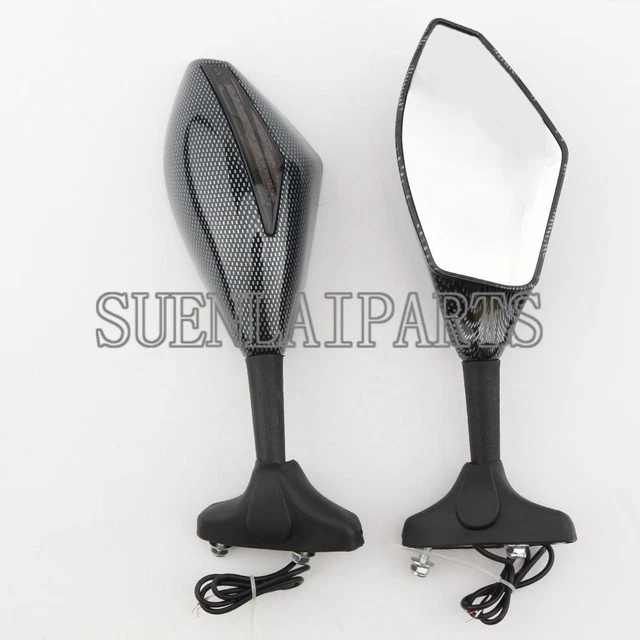 Turn Signals Rearview Mirrors LED For Kawasaki Ninja ZX-6R ZX636 ZX6RR 2001-2004