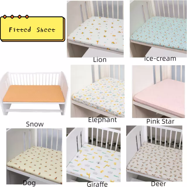 Adorable Animal-themed Baby Crib Mattress Cover, 4-piece, Made Of Pure Cotton,