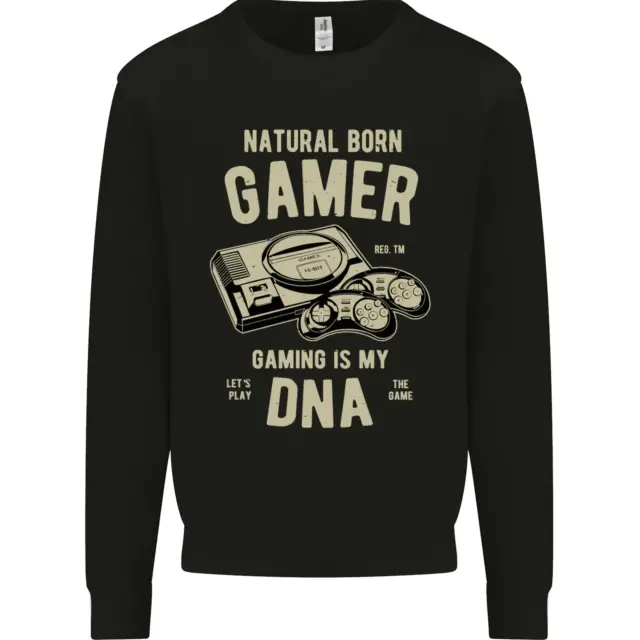 Felpa maglione Natural Born Gamer gioco divertente bambini