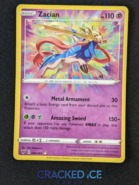 Zacian 082/185 Vivid Voltage Amazing Rare Ultra Rare Holo Pokemon Card NM-M