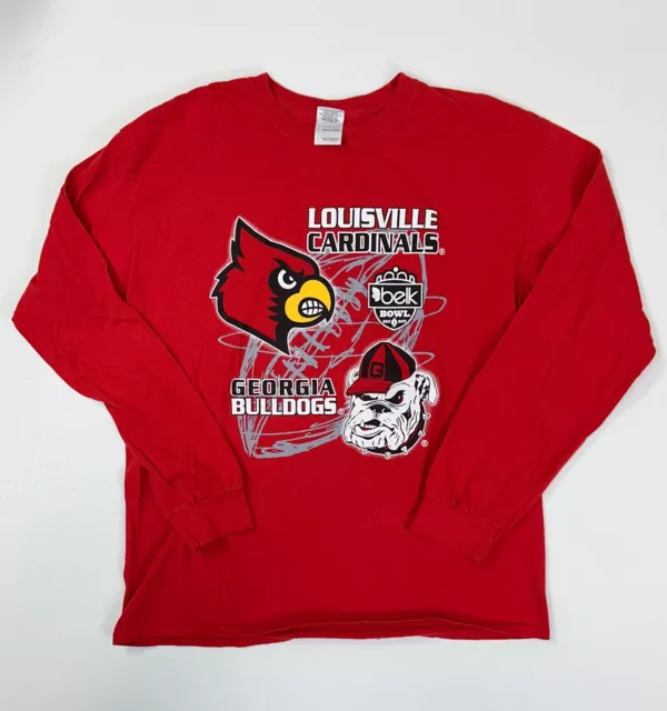 Vintage Belk Bowl T-Shirt NCAA Georgia Bulldogs Louisville Cardinals Men Large