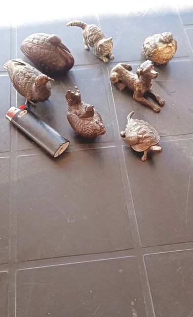Lot De 7 Bronze Animalier