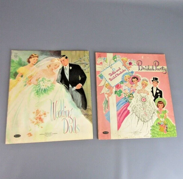 Wedding Dolls Paper Doll Collection Vintage Estate Sale Bridal Party 1955 1958