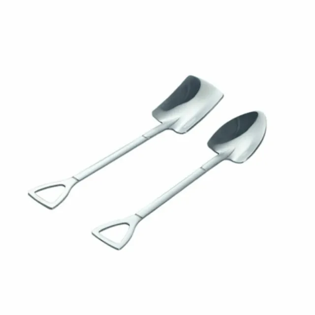 2 Pcs Coffee Spoon Cutlery Shovel Ice Cream Spoon Scoop Creative Spoon Tea-spoon 2