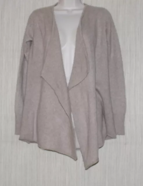 Christin Michaels Beige Tan Cashmere Open Cardigan Women Sweater Size:XS 2