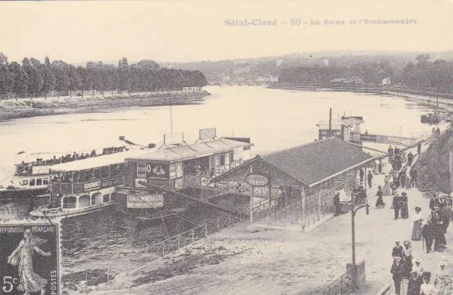 CPM 92 SAINT CLOUD 60 La Seine et l'Embarcadère