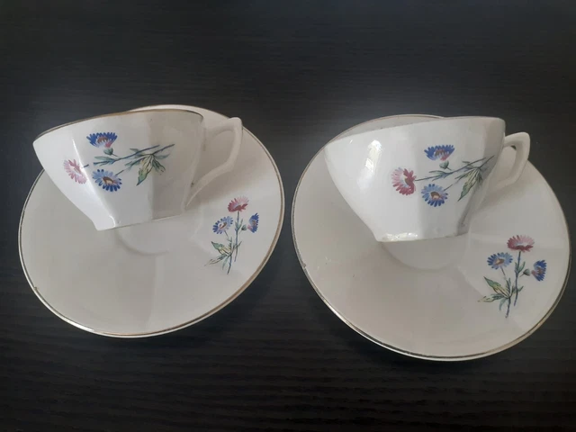 2 Tasses à café Anciennes Doré Digoin Sarreguemines 