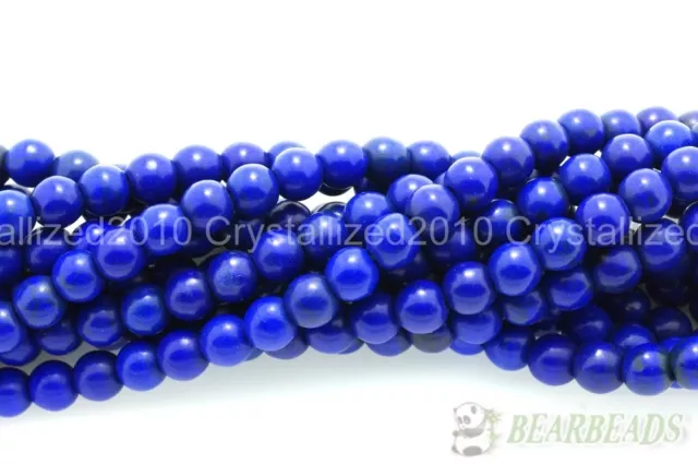 Dark Blue Howlite Turquoise Gemstone Round Beads 3mm 4mm 6mm 8mm 10mm 12mm 16"