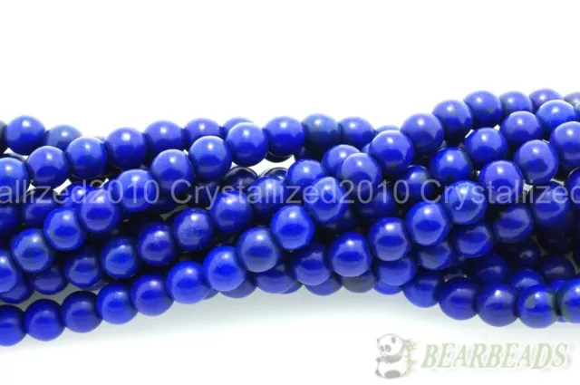 Pierre précieuse turquoise bleu foncé perles rondes 3 mm 4 mm 6 mm 8 mm 10 mm 12 mm 16"