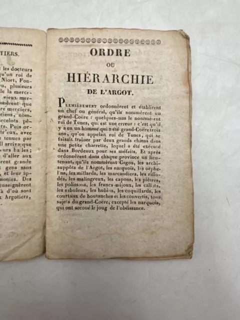 COLPORTAGE- LE JARGON ou langage de l argot réformé vers 1835 3