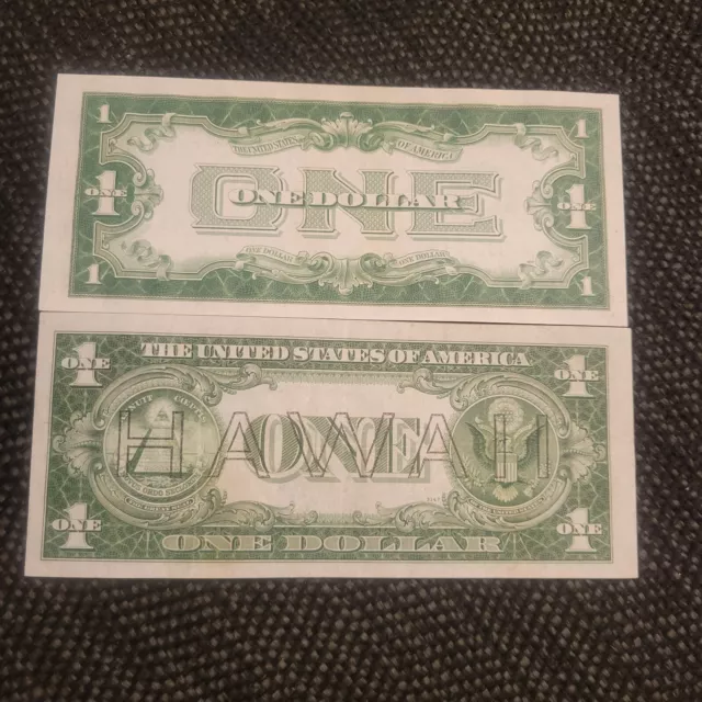 💎👀1928A $1 SILVER CERTIFICATE FUNNY BACK and 1935 Hawaii $1 (LOTOF2)💥👀