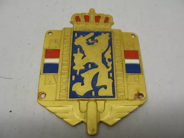 Vintage 1935 Kon Nederlandsche Automobile Club Emblem Lion Crest