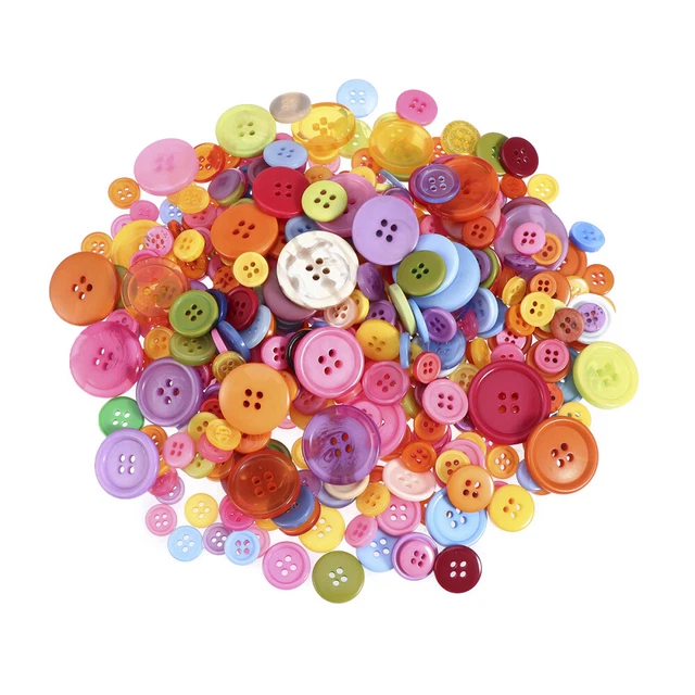 Resin Craft Buttons for Sewing, Assorted Sizes Red Buttons for DIY Crafts,  Children's Manual Button Painting, DIY Handmade Ornament, About 600 Pcs