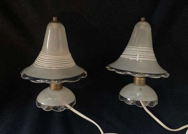 Venini Barovier Murano Coppia Abat-Jour Lampade Anni 50/60