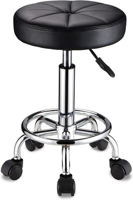HMTOT Sgabello girevole con ruote Rotondo Sgabelli in Pelle PU Regolabile Altezza Nero 