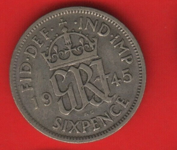 Great Britain6 Pence 1945  Silver