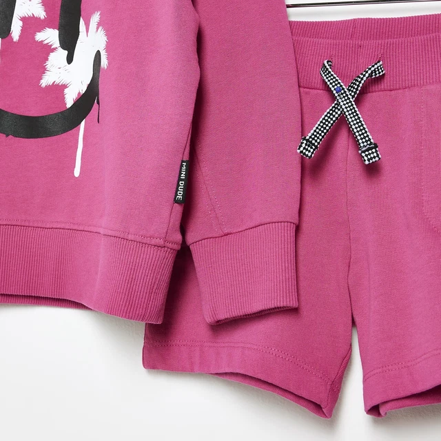 Felpa sorridente River Island bambini set abito rosa smiley collo corto 2