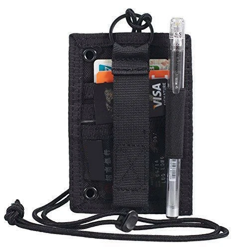 TACTICAL ID CARD Case Patch Neck Lanyard Credit Card Pen Knife Holder
