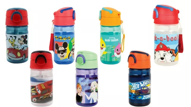 Characters Pop Up Water Bottle Drink Bottle Flask with Cord for Easy Carry 350ml