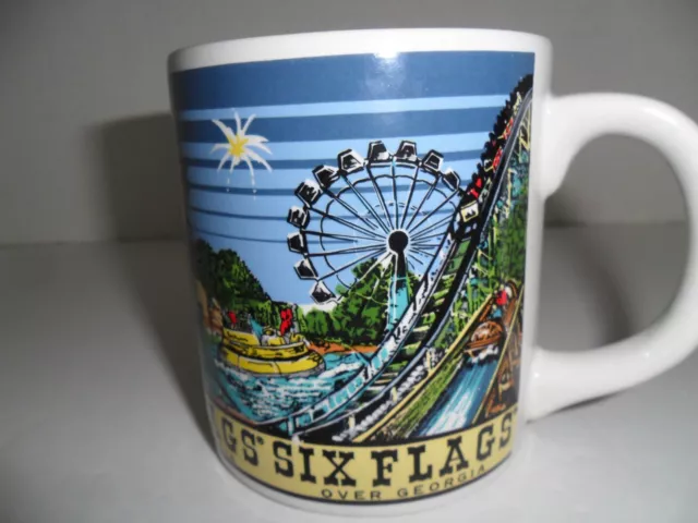 Six Flags Over Georgia Rainbow Souvenir Mug 8oz ceramic Coffee mug 3