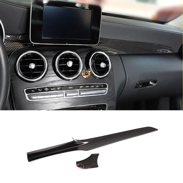 AIRSPEED Carbon Fiber Dashboard Cover Strip For Mercedes C-Class W205 / GLC X253 (2015-2021) – 2PCS