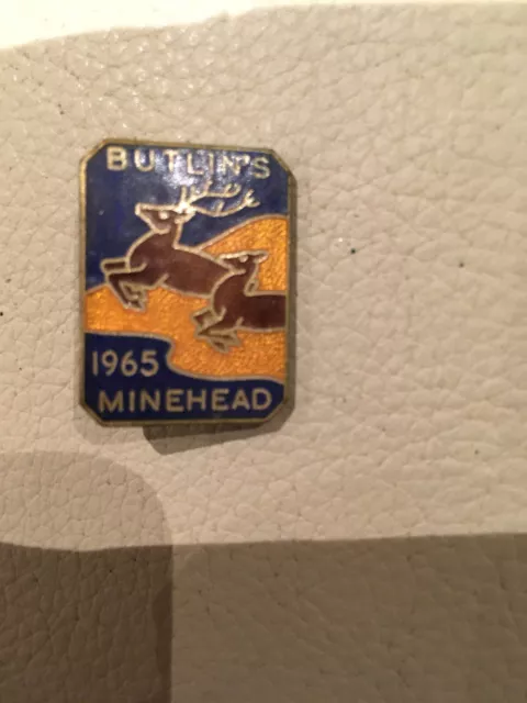 Vintage 1965 Butlins Minehead Badge Enamel Pin Badge Brooch