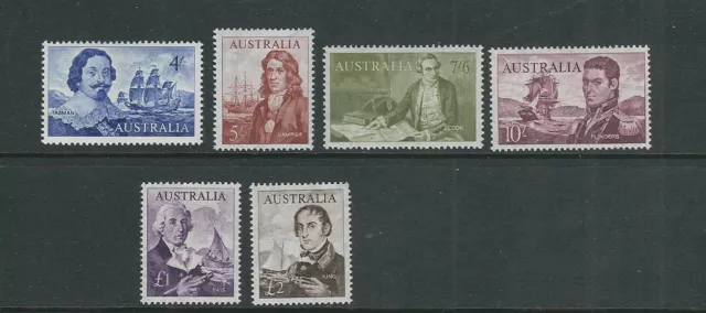 AUSTRALIA 1963-65 NAVIGATORS sterling high values (Sc 374-379) VF MNH