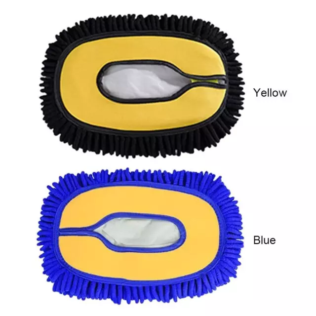 Car Detailing Brush Chenille Car Mop Head Wipe Mop Auto Accessory (Blue)