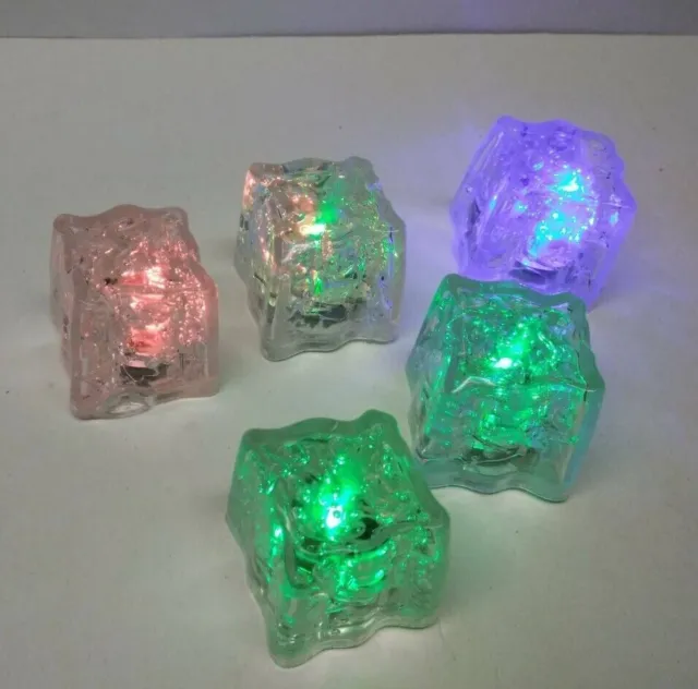 Litecubes 5 Pack 8 Mode MULTICOLOR Light up LED Flashing Party Ice Cubes